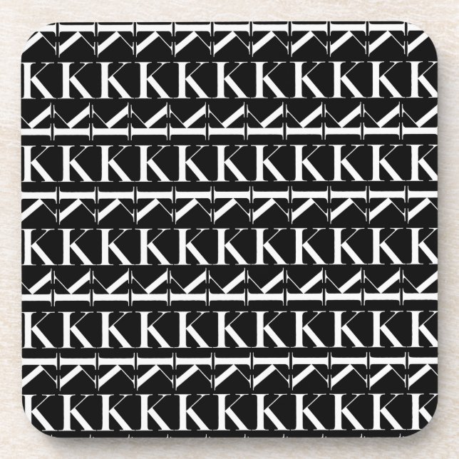 Monogram Initial Letter K Coaster (Front)