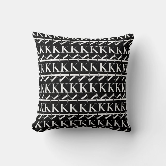 Monogram Initial Letter K Cushion (Front)