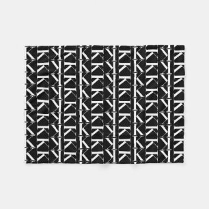 Monogram Initial Letter K Fleece Blanket
