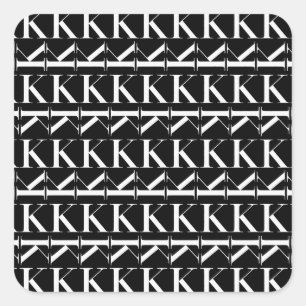 Monogram Initial Letter K Square Sticker