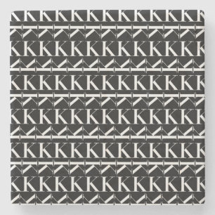 Monogram Initial Letter K Stone Coaster