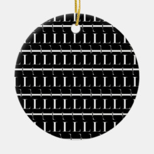 Monogram Initial Letter L Ceramic Ornament
