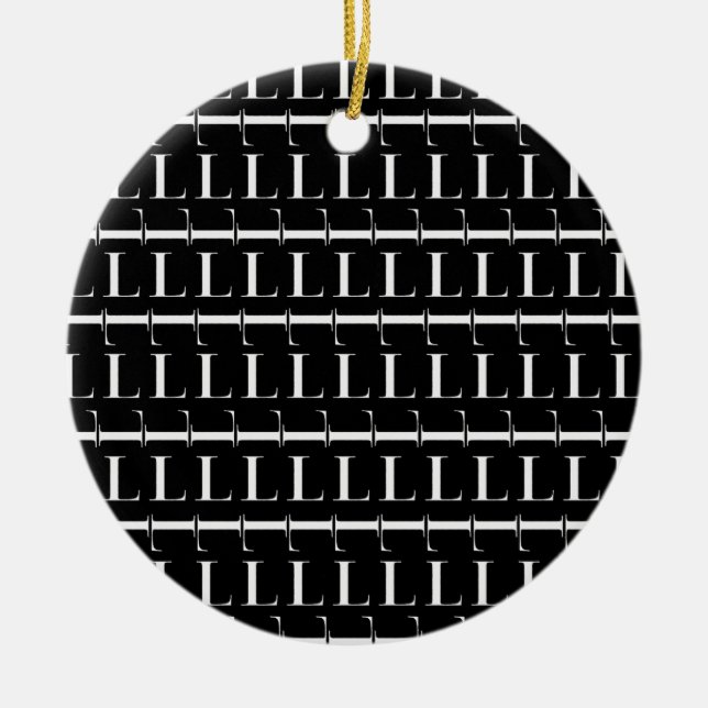 Monogram Initial Letter L Ceramic Ornament (Front)