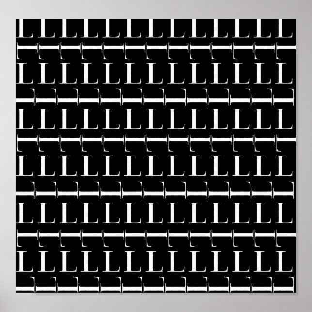 Monogram Initial Letter L, Choose Background Color Poster (Front)