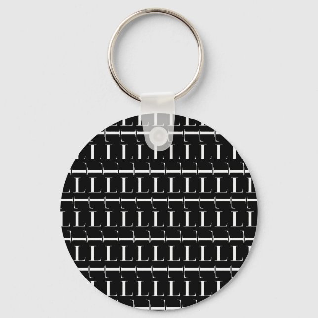 Monogram Initial Letter L, Choose Background Key Ring (Front)