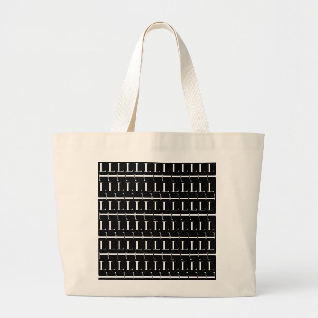 Monogram Initial Letter L, Choose Background Large Tote Bag (Front)