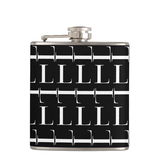 Monogram Initial Letter L Hip Flask (Front)