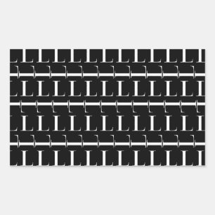 Monogram Initial Letter L Rectangular Sticker