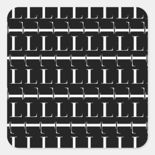 Monogram Initial Letter L Square Sticker