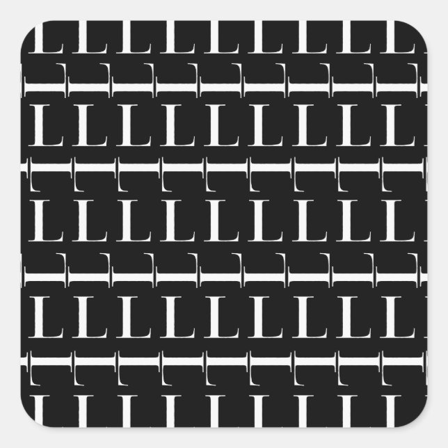 Monogram Initial Letter L Square Sticker (Front)