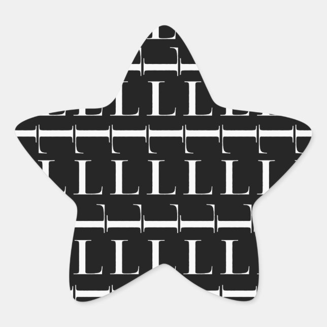 Monogram Initial Letter L Star Sticker (Front)