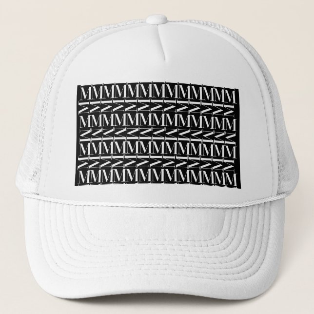 Monogram Initial Letter M, Choose Background Trucker Hat (Front)