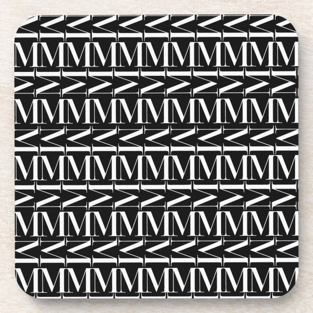 Monogram Initial Letter M Coaster (Front)