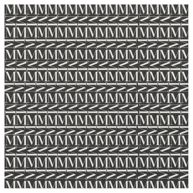 Monogram Initial Letter M Fabric (Close Up)