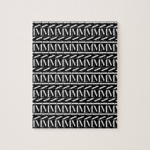 Monogram Initial Letter M Jigsaw Puzzle