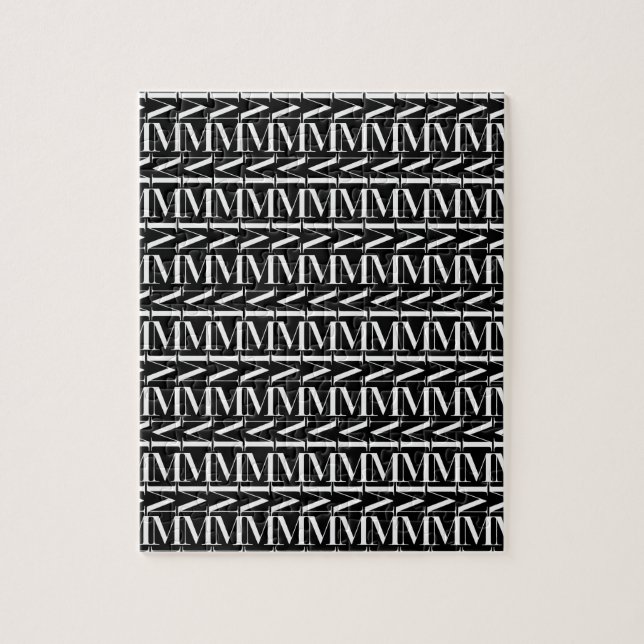 Monogram Initial Letter M Jigsaw Puzzle (Vertical)