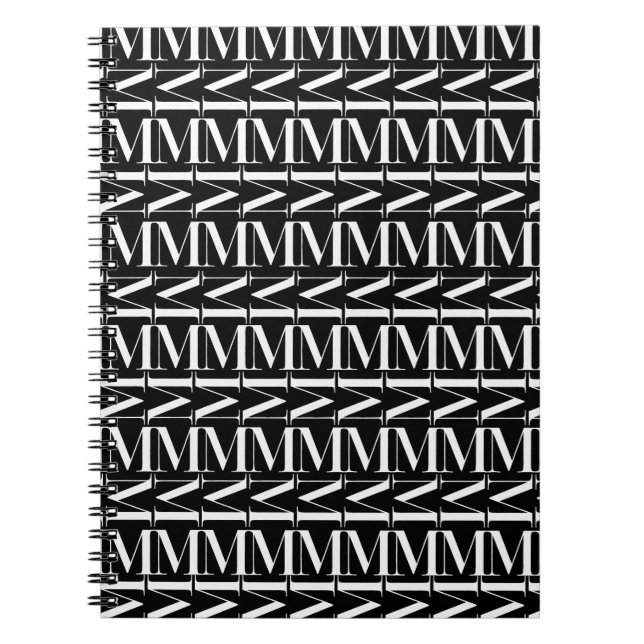 Monogram Initial Letter M Notebook (Front)