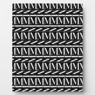 Monogram Initial Letter M Plaque