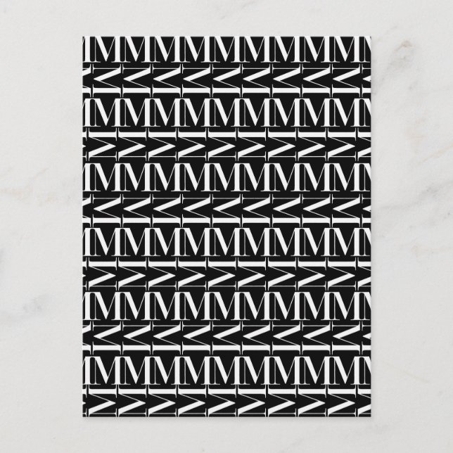 Monogram Initial Letter M Postcard (Front)