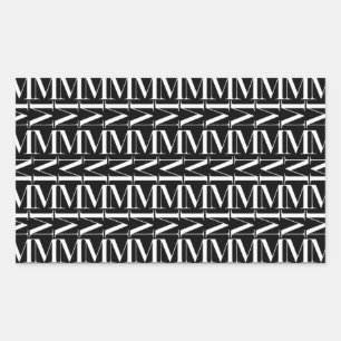 Monogram Initial Letter M Rectangular Sticker