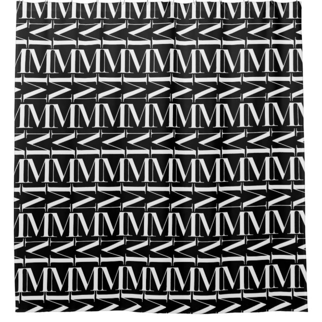 Monogram Initial Letter M Shower Curtain (Front)