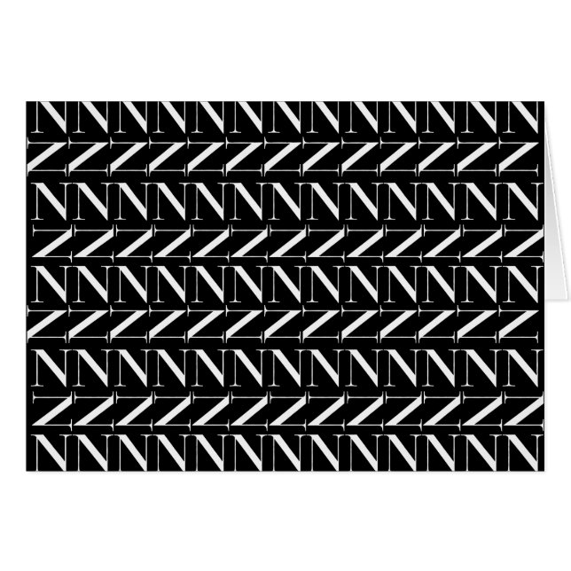 Monogram Initial Letter N (Front Horizontal)