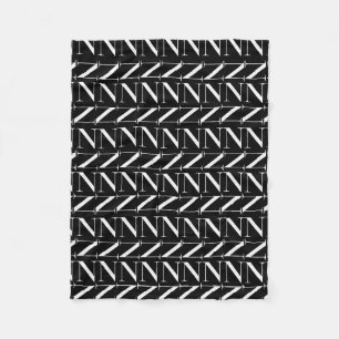 Monogram Initial Letter N Fleece Blanket