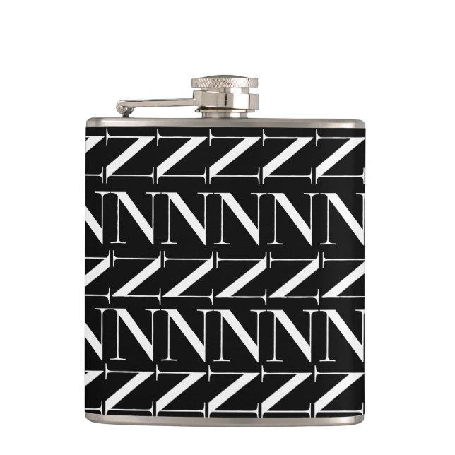 Monogram Initial Letter N Hip Flask (Front)