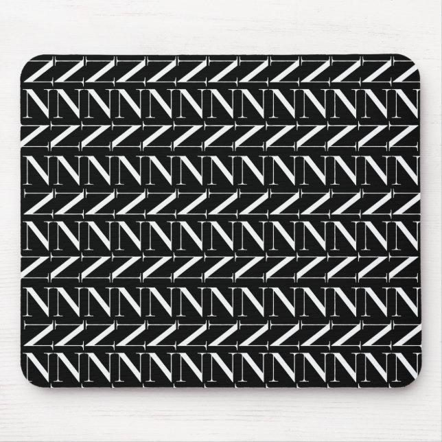 Monogram Initial Letter N Mouse Pad (Front)