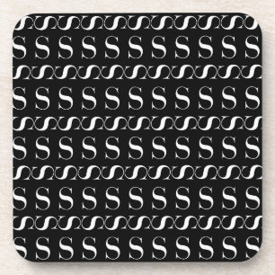 Monogram Initial Letter S, Choose Background Coaster