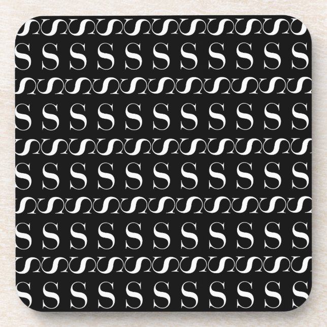 Monogram Initial Letter S, Choose Background Coaster (Front)