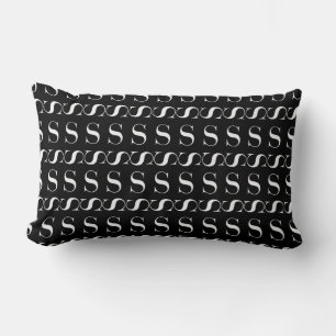 Monogram Initial Letter S, Choose Background Lumbar Cushion