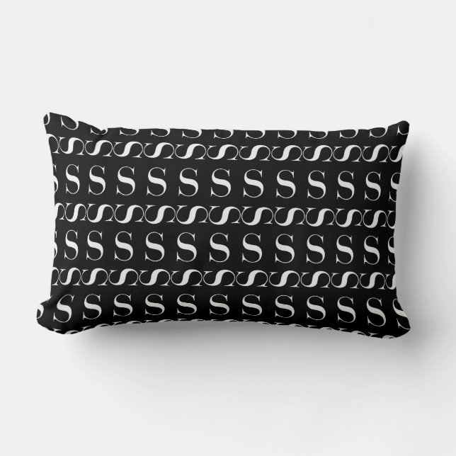 Monogram Initial Letter S Lumbar Cushion (Front)