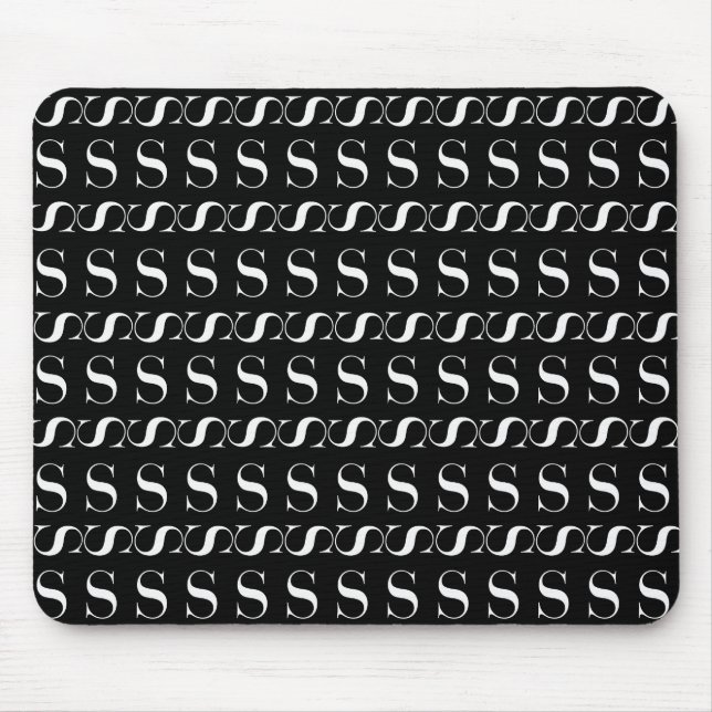 Monogram Initial Letter S Mouse Pad (Front)