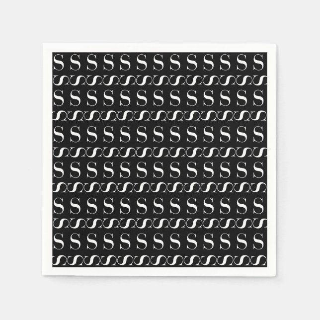 Monogram Initial Letter S Napkin (Front)