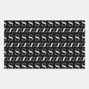 Monogram Initial Letter S Rectangular Sticker