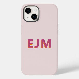 Monogram Initial Letter Simple Blush Pink Modern Case-Mate iPhone 14 Case