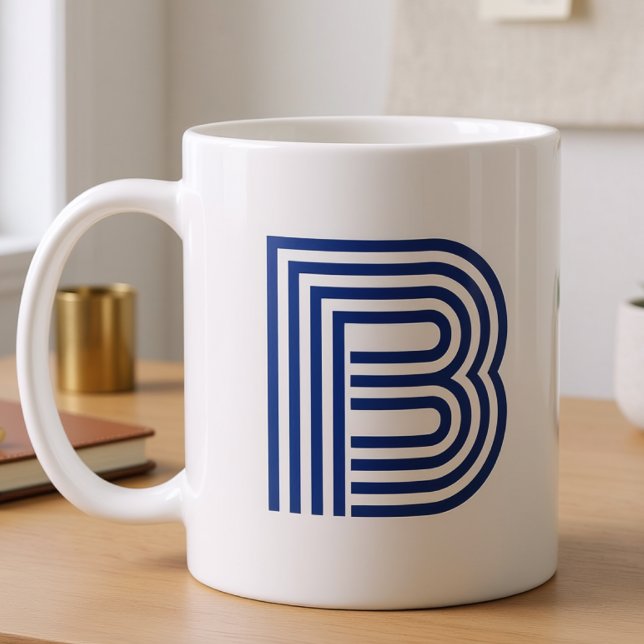 Monogram Initial Letter Simple Minimal Modern Coffee Mug (Creator Uploaded)