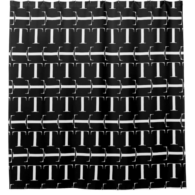 Monogram Initial Letter T Shower Curtain (Front)