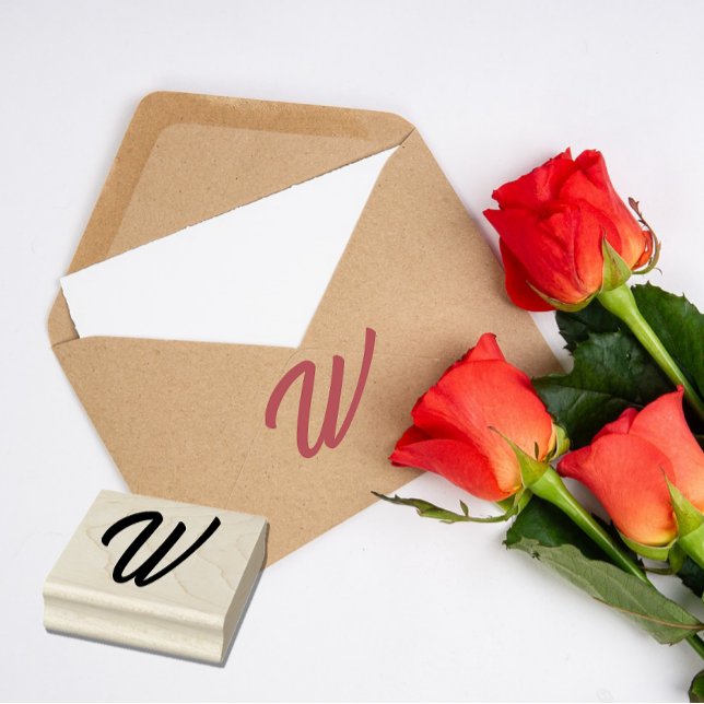 Monogram Initial Letter W Rubber Stamp (Creator Uploaded)