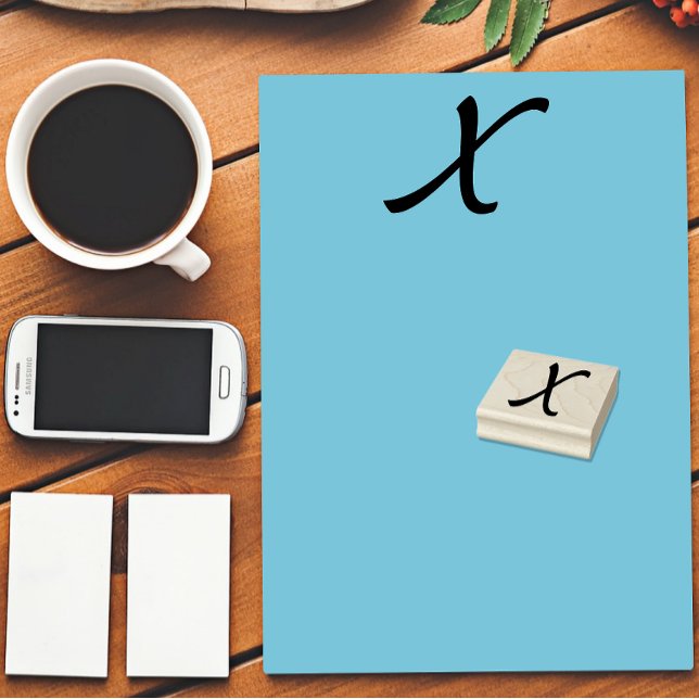 Monogram Initial Letter X Rubber Stamp (Creator Uploaded)