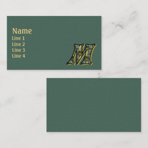 Monogram Initial M Daisies Floral Art Business Card