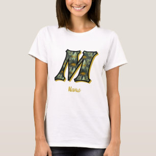 Monogram Initial M Daisy Flower Art Personalised T-Shirt