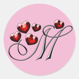 monogram initial M stickers