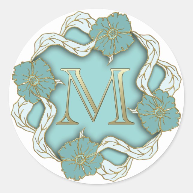 monogram initial M stickers (Front)
