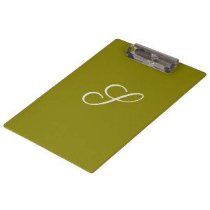 Monogram initial minimalist sage green  clipboard