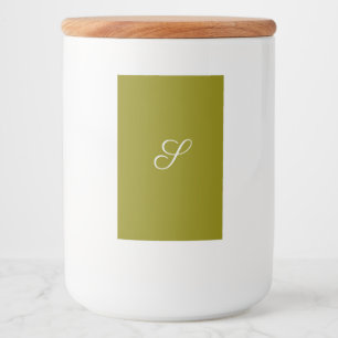 Monogram initial minimalist sage green food label