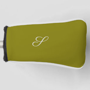 Monogram initial minimalist sage green golf head cover