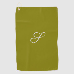 Monogram initial minimalist sage green  golf towel