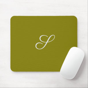 Monogram initial minimalist sage green mouse pad